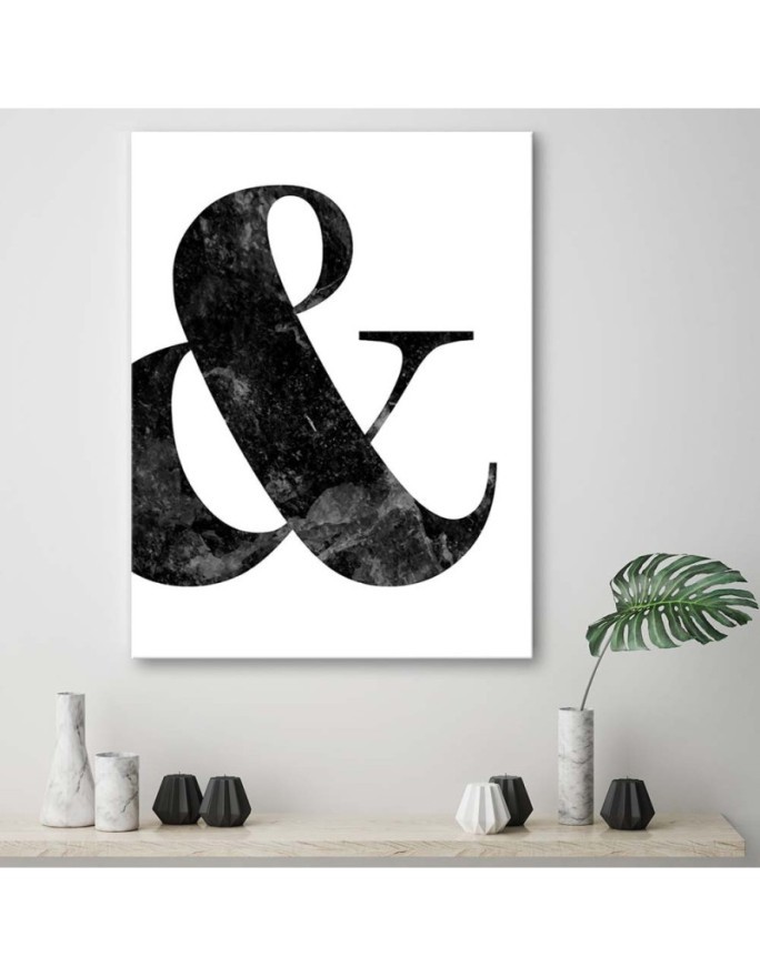Modern Canvas painting for wall - Symbol & on white background | FEEBY
