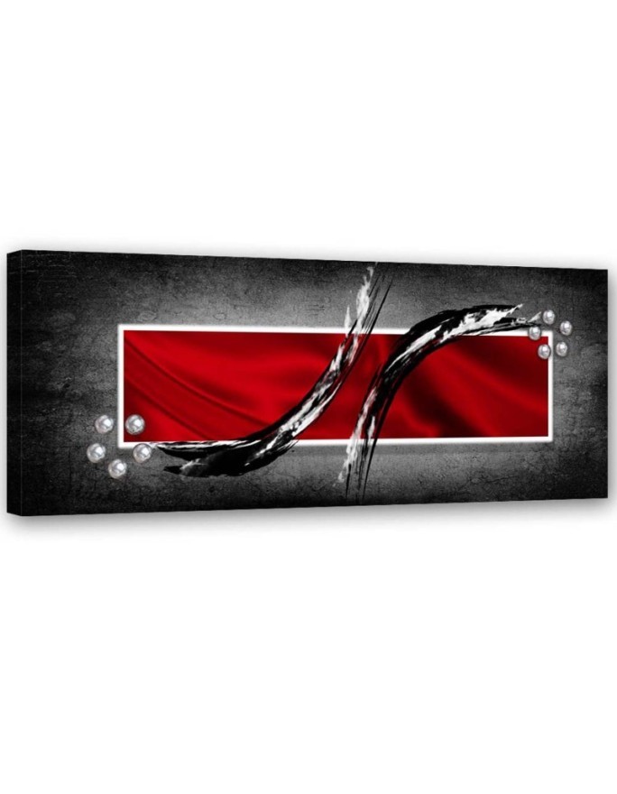 Abstract panoramic red - Canvas painting for living room | FEEBY
