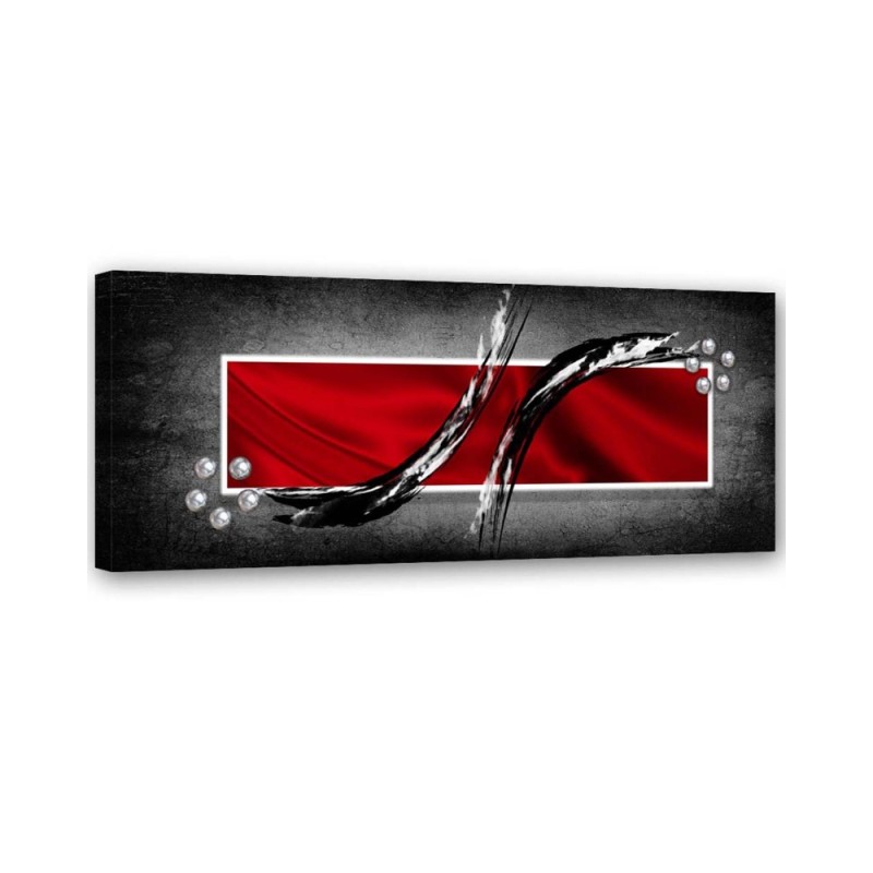 Abstract panoramic red - Canvas painting for living room | FEEBY