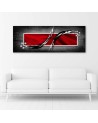 Abstract panoramic red - Canvas painting for living room | FEEBY