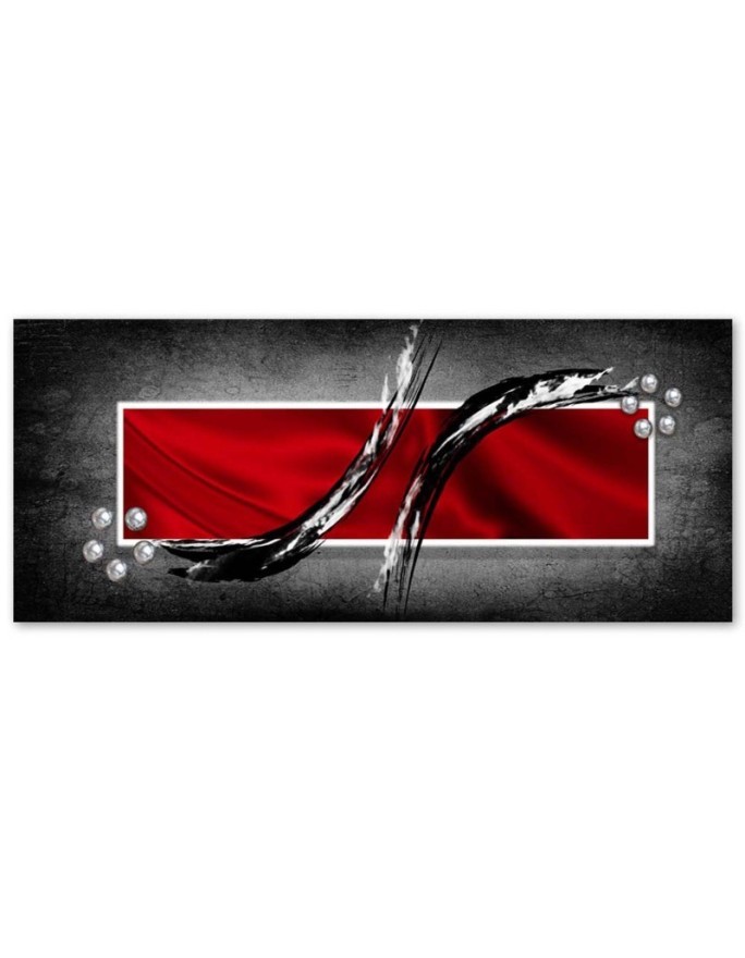 Abstract panoramic red - Canvas painting for living room | FEEBY