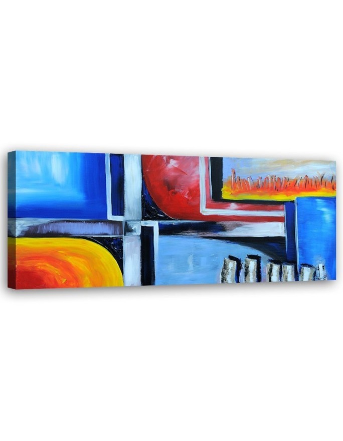 Painted abstract colourful - modern Canvas painting for living room | FEEBY