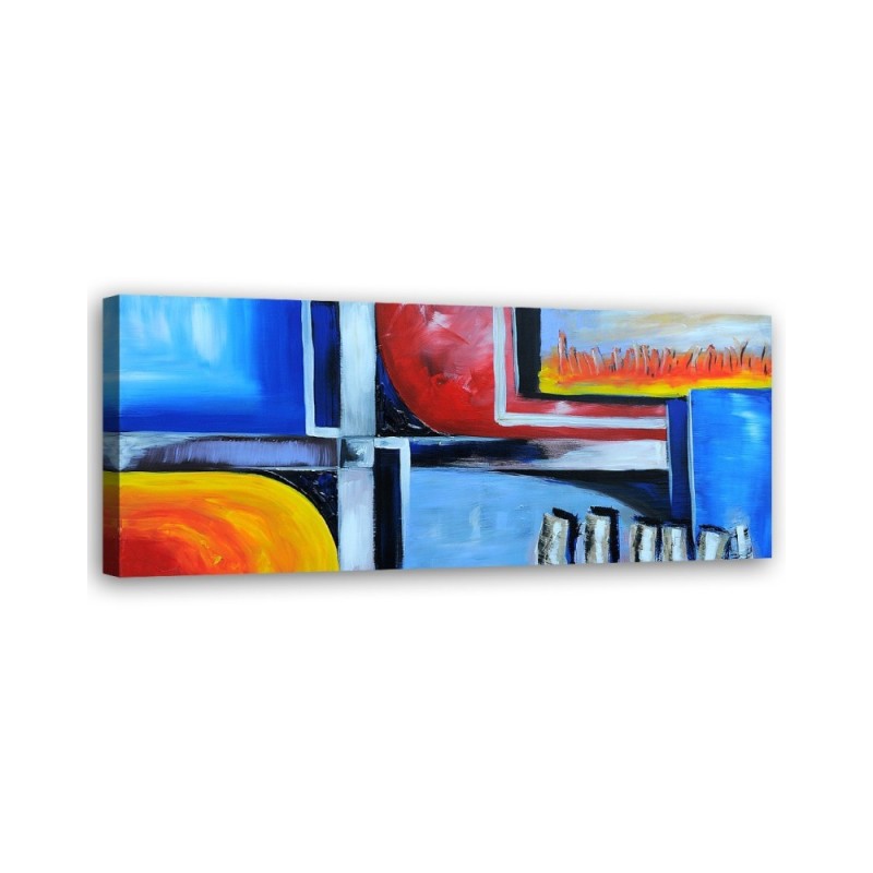 Painted abstract colourful - modern Canvas painting for living room | FEEBY
