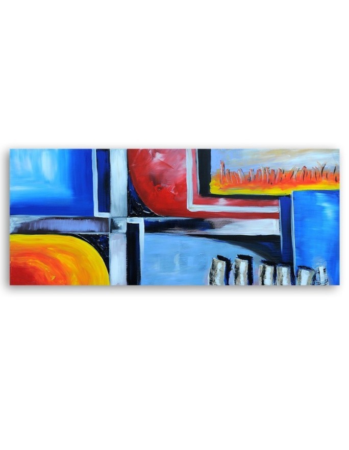 Painted abstract colourful - modern Canvas painting for living room | FEEBY