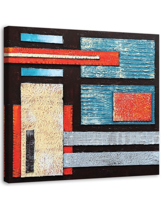 Modern Canvas painting for living room for wall - Turquoise abstraction | FEEBY