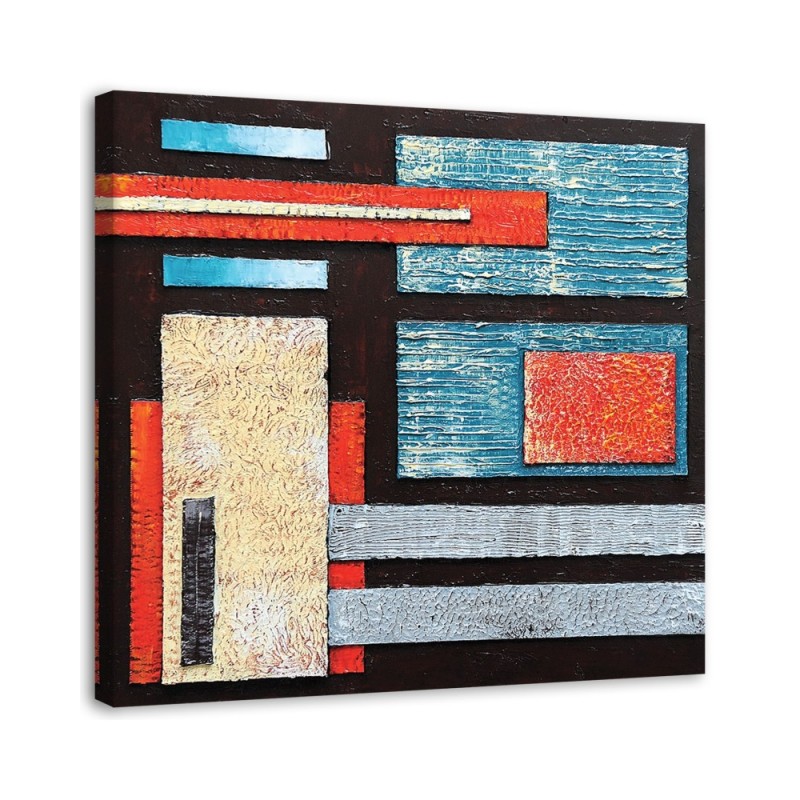 Modern Canvas painting for living room for wall - Turquoise abstraction | FEEBY