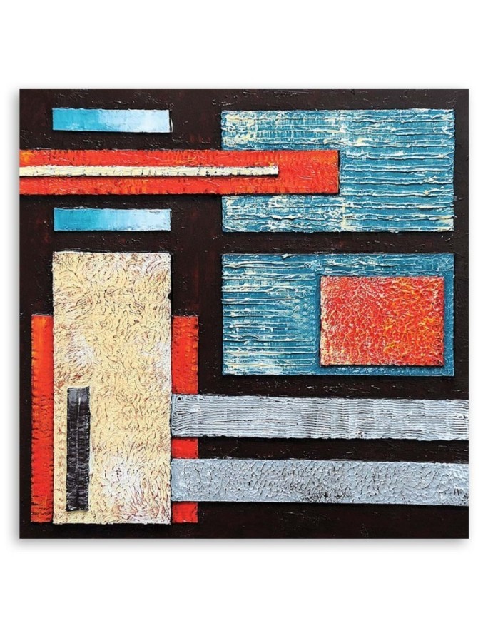 Modern Canvas painting for living room for wall - Turquoise abstraction | FEEBY
