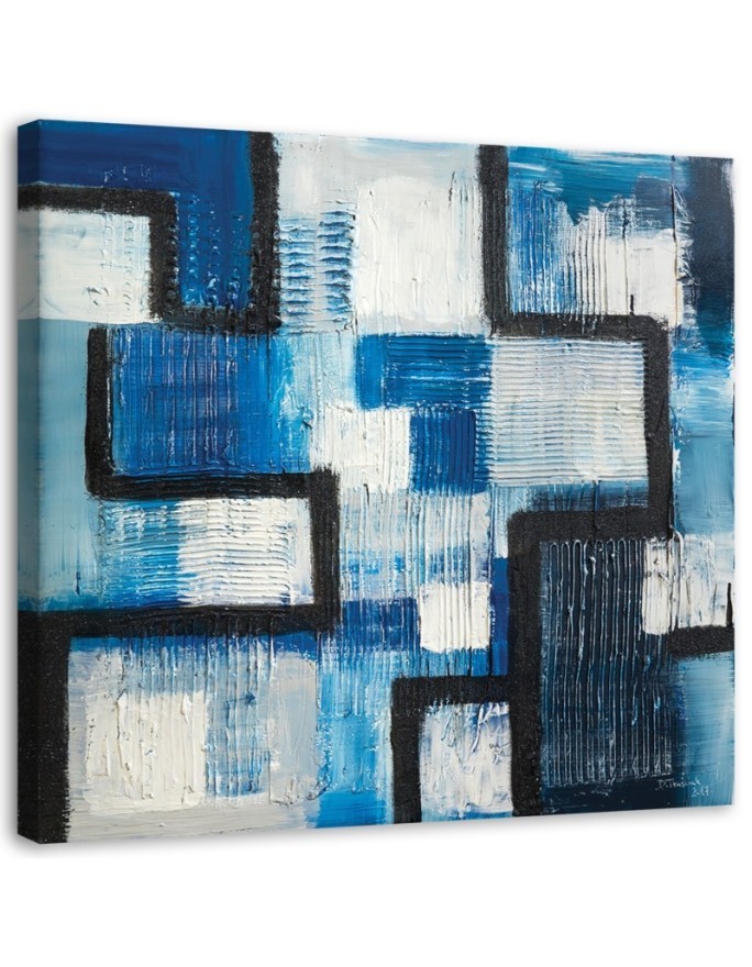 Blue abstraction - canvas painting for teenager's room | FEEBY