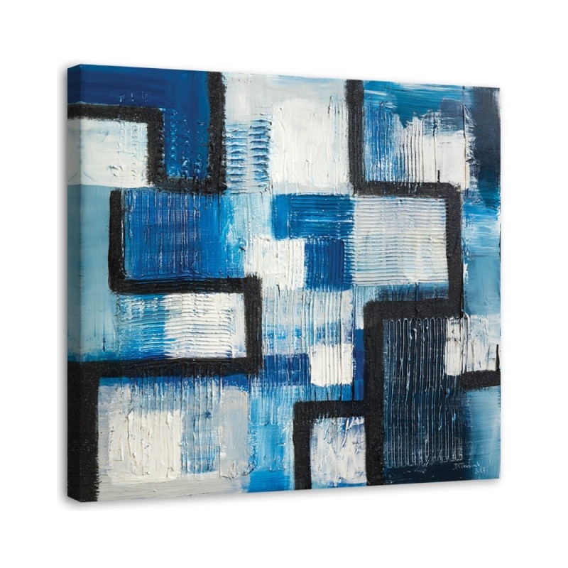 Blue abstraction - canvas painting for teenager's room | FEEBY