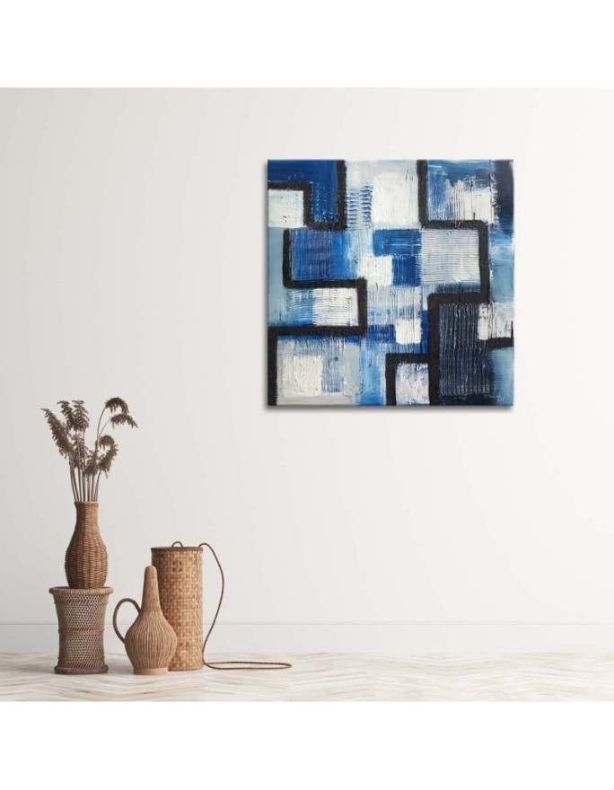 Blue abstraction - canvas painting for teenager's room | FEEBY