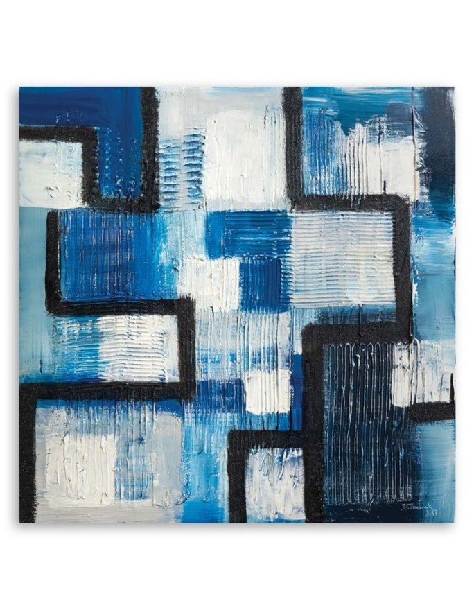 Blue abstraction - canvas painting for teenager's room | FEEBY