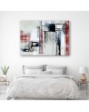 Wall art painting for living room - Abstract in gray and red | FEEBY