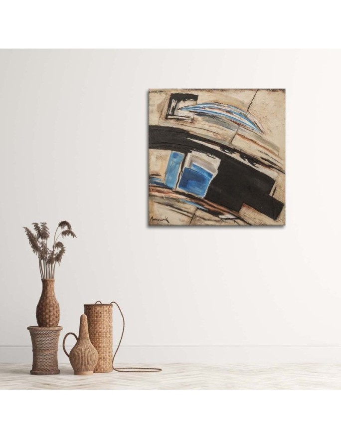 Fashionable wall art painting for living room - Paint smudge abstraction | FEEBY