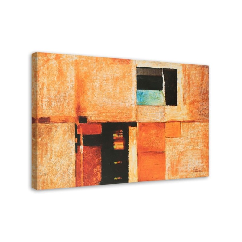 Fashionable wall art painting - Geometric composition in orange | FEEBY