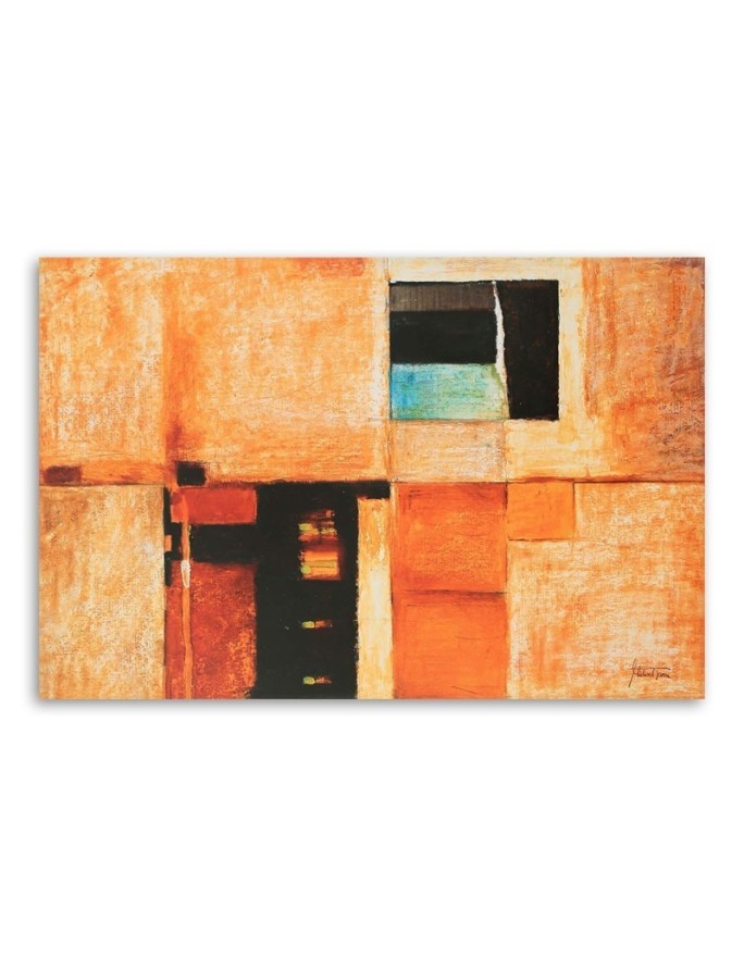 Fashionable wall art painting - Geometric composition in orange | FEEBY