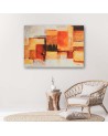 Modern Canvas painting - Geometric abstract in warm colours | FEEBY