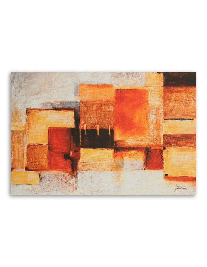 Modern Canvas painting - Geometric abstract in warm colours | FEEBY