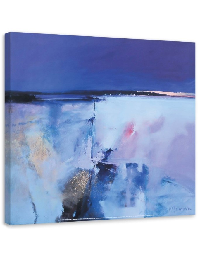 Canvas prints - Watercolour blue landscape - for living room wall | FEEBY