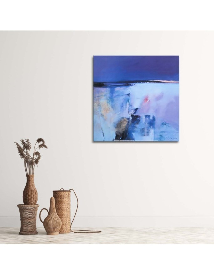 Canvas prints - Watercolour blue landscape - for living room wall | FEEBY