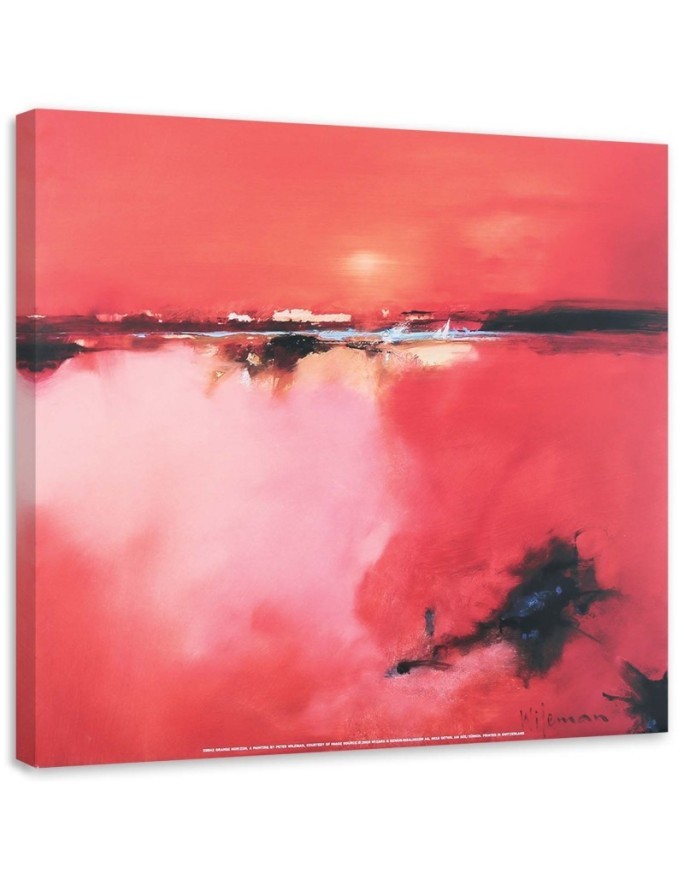 Modern Canvas painting for living room - Watercolour red landscape | FEEBY