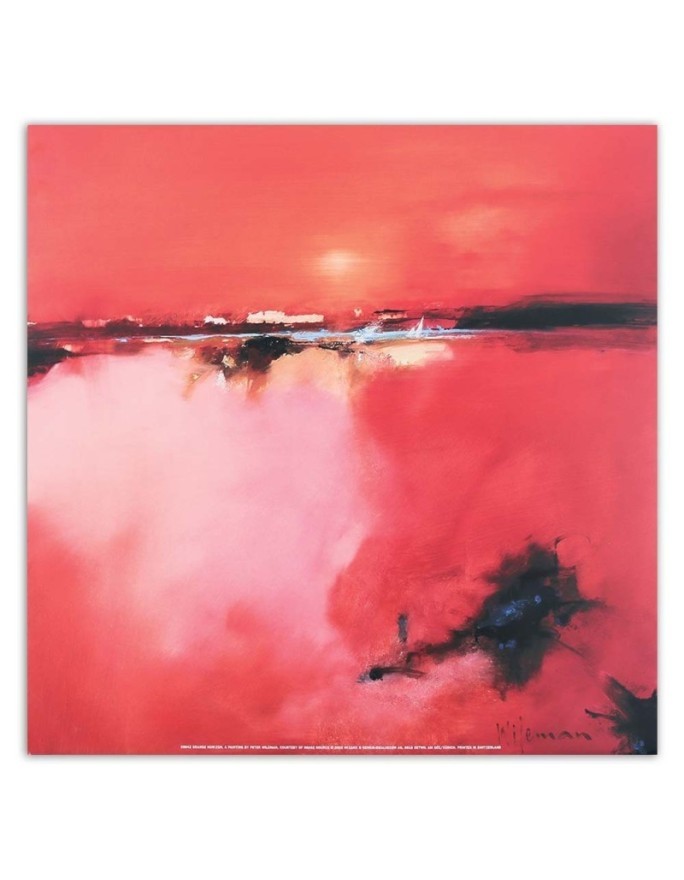Modern Canvas painting for living room - Watercolour red landscape | FEEBY