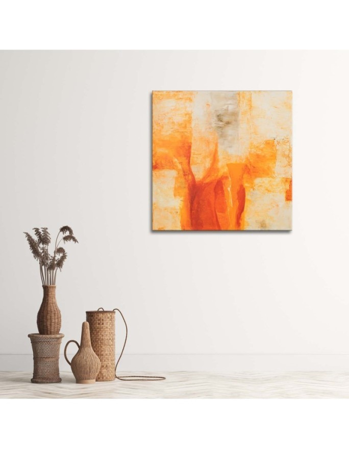Orange abstract - printed painting for living room wall. Buy now| | FEEBY