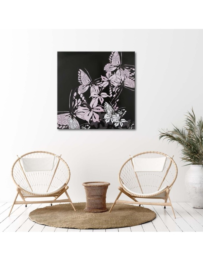 Elegant canvas painting - Bright pink butterflies | FEEBY