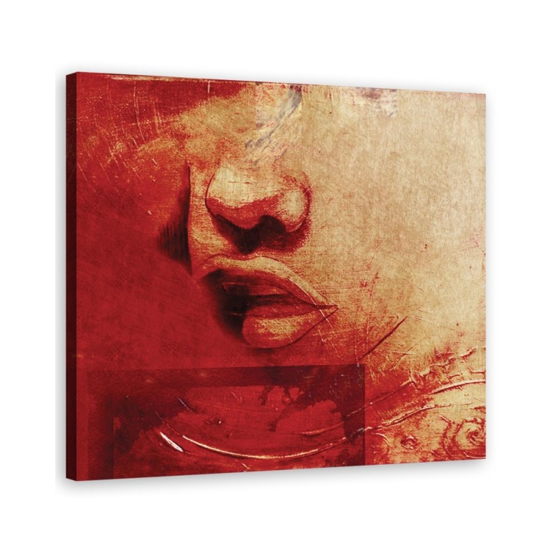 Wall art painting - Face of a woman on a red background | FEEBY