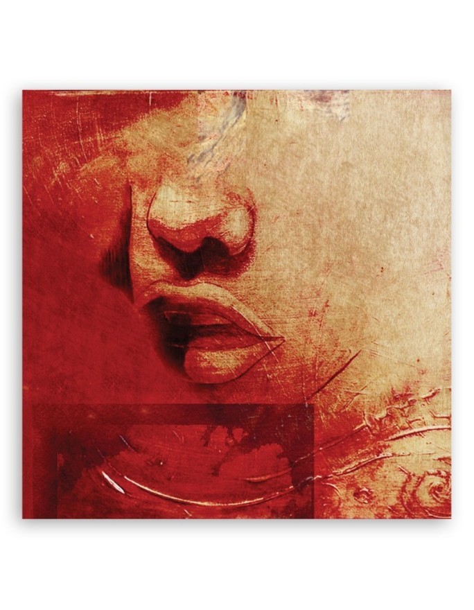 Wall art painting - Face of a woman on a red background | FEEBY