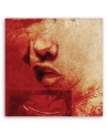 Wall art painting - Face of a woman on a red background | FEEBY