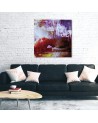 Pastel Canvas painting for wall - Girl in red dress | FEEBY
