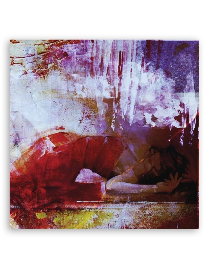 Pastel Canvas painting for wall - Girl in red dress | FEEBY