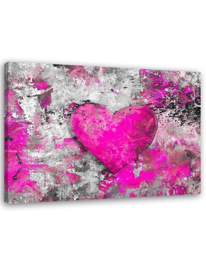 Canvas print Big pink heart...