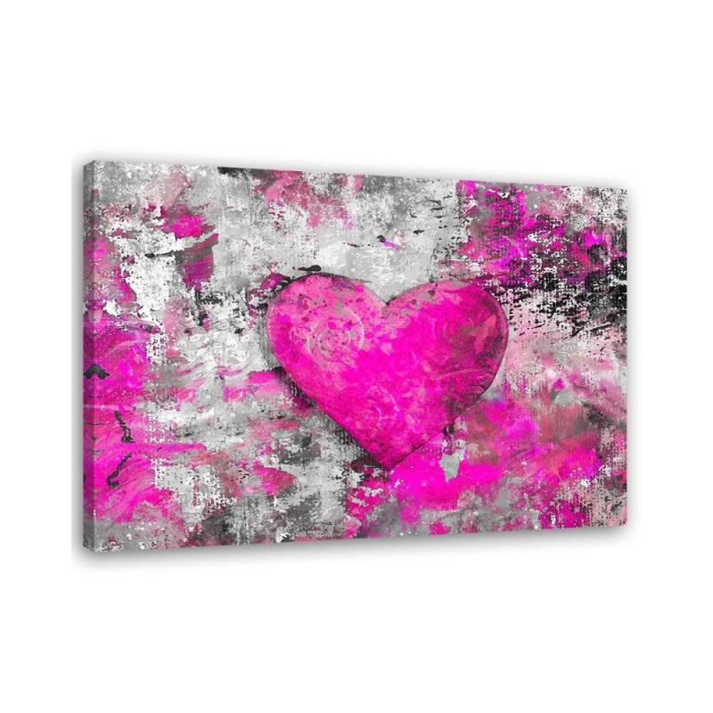 Canvas prints for bedroom - Large pink heart Andrea Haase | FEEBY