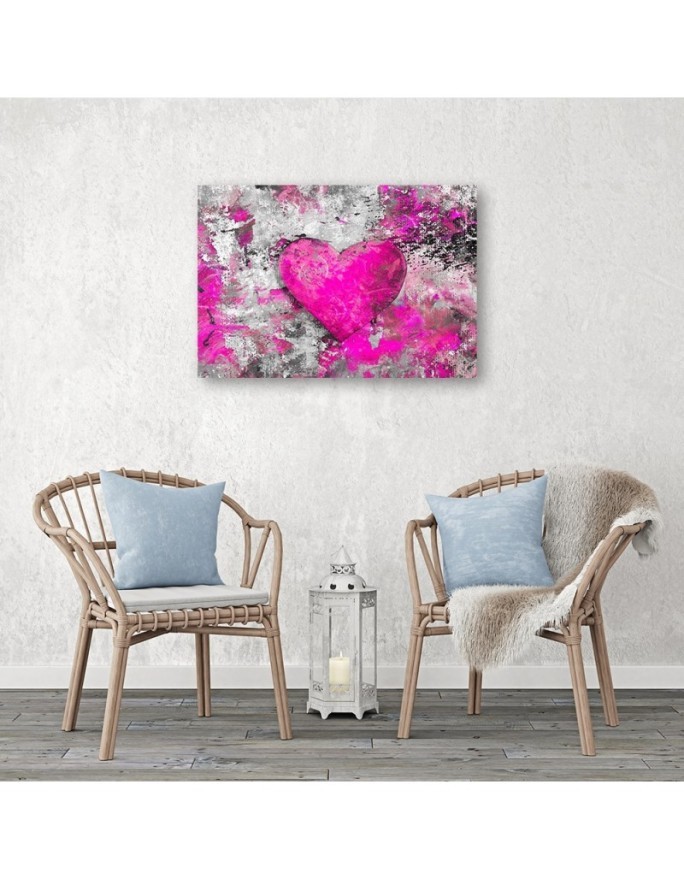 Canvas prints for bedroom - Large pink heart Andrea Haase | FEEBY