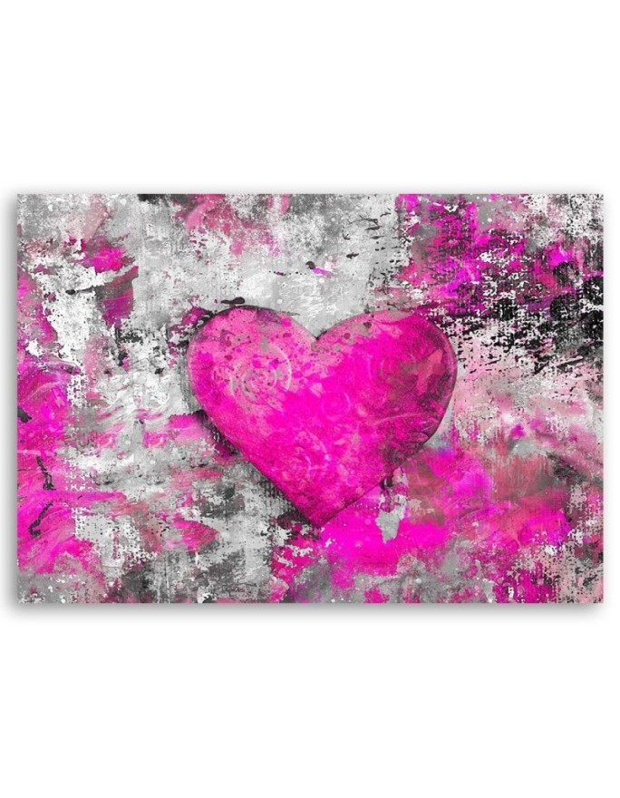 Canvas prints for bedroom - Large pink heart Andrea Haase | FEEBY