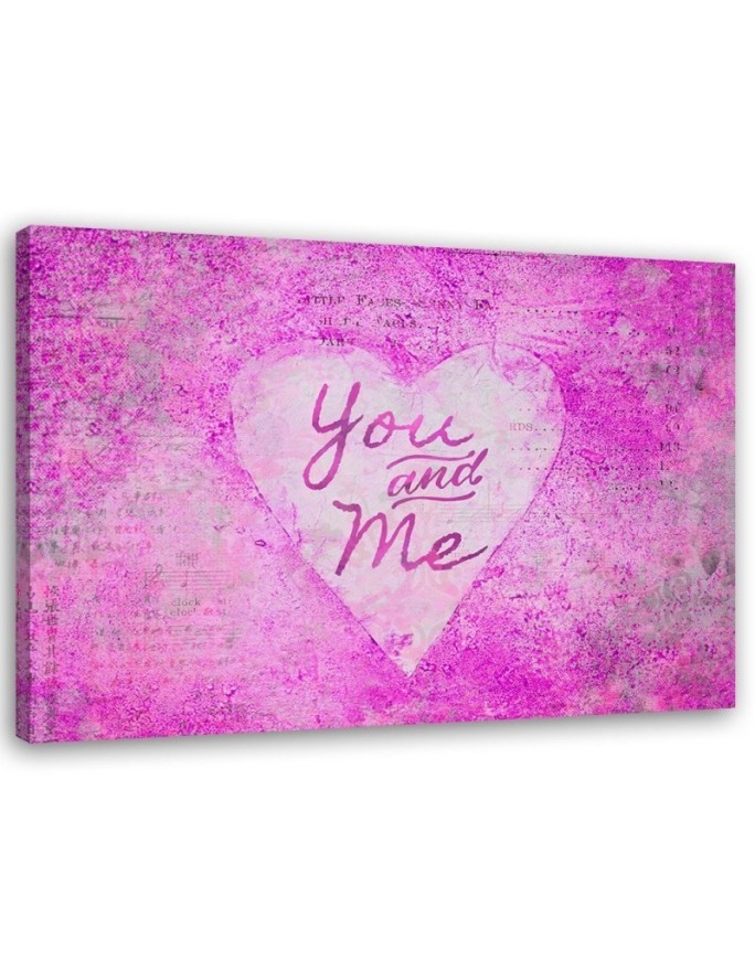 Pink modern Canvas painting - You and Me lettering Andrea Haase | FEEBY