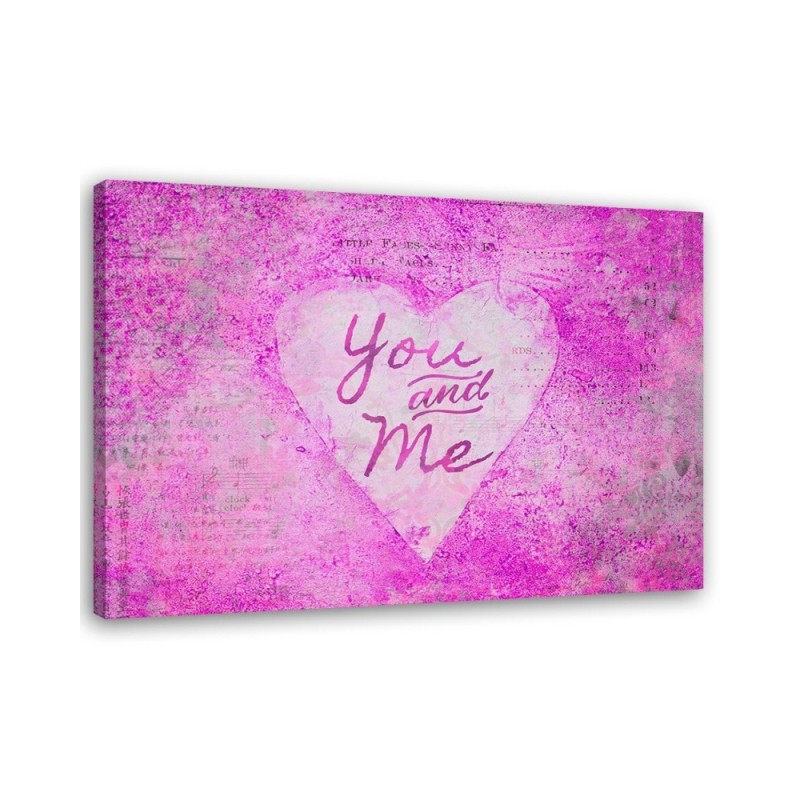 Pink modern Canvas painting - You and Me lettering Andrea Haase | FEEBY