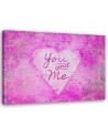 Pink modern Canvas painting - You and Me lettering Andrea Haase | FEEBY