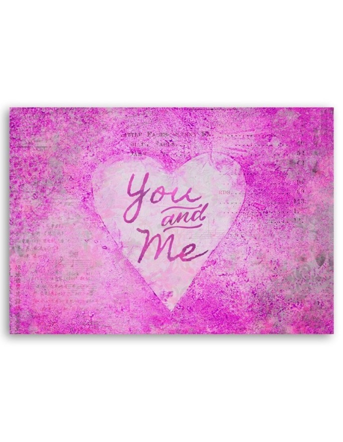 Pink modern Canvas painting - You and Me lettering Andrea Haase | FEEBY