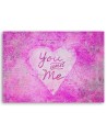 Pink modern Canvas painting - You and Me lettering Andrea Haase | FEEBY