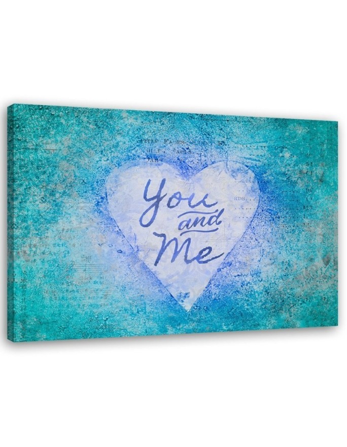 Turquoise modern Canvas painting - You and Me lettering Andrea Haase | FEEBY