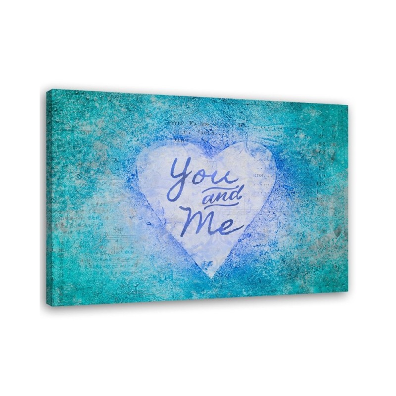 Turquoise modern Canvas painting - You and Me lettering Andrea Haase | FEEBY