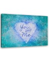 Turquoise modern Canvas painting - You and Me lettering Andrea Haase | FEEBY