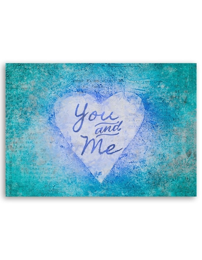 Turquoise modern Canvas painting - You and Me lettering Andrea Haase | FEEBY