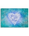 Turquoise modern Canvas painting - You and Me lettering Andrea Haase | FEEBY