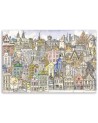 Canvas prints for young people - Colourful city drawing | FEEBY