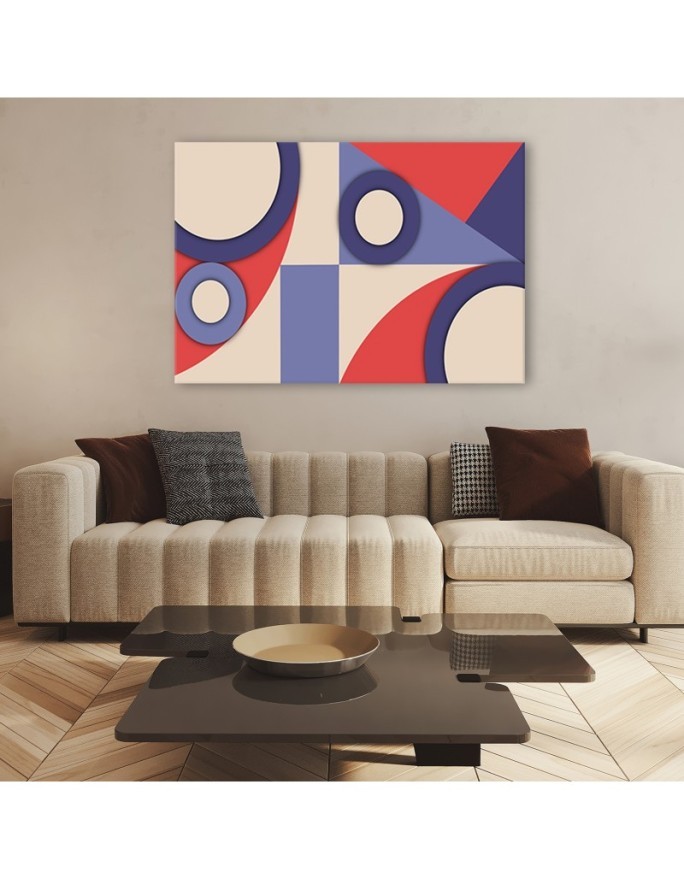 Canvas prints of geometric shapes - Purple abstract for living room | FEEBY