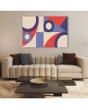 Canvas prints of geometric shapes - Purple abstract for living room | FEEBY