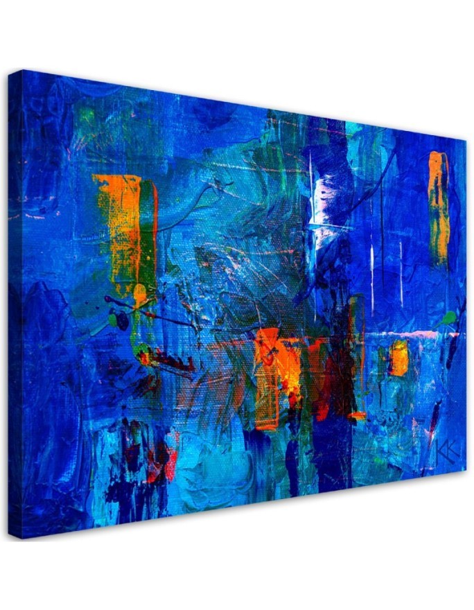 Prints on canvas - Blue abstraction hand painted | FEEBY